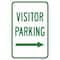 Signmission Visitor Parking With Right Arrow, Heavy-Gauge Aluminum, 12" x 18", A-1218-24690 A-1218-24690 - alternate 1